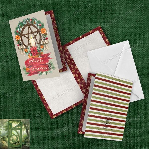 Yuletide Blessings Christmas Greeting Card Stationery Set Notecards