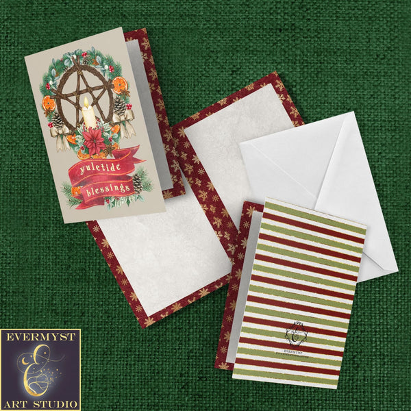 Yuletide Blessings Christmas Greeting Card Stationery Set Notecards