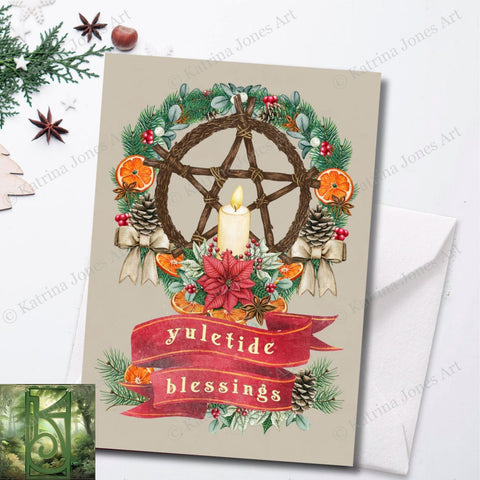 Yuletide Blessings Christmas Greeting Card Stationery Set Notecards