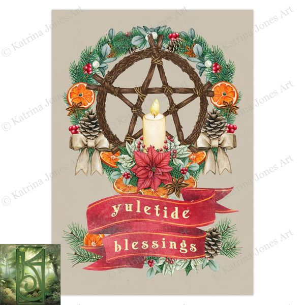 Yuletide Blessings Christmas Greeting Card Stationery Set Notecards