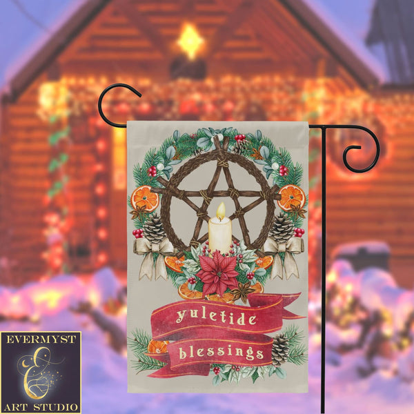 Yuletide Blessings Christmas Garden Flag