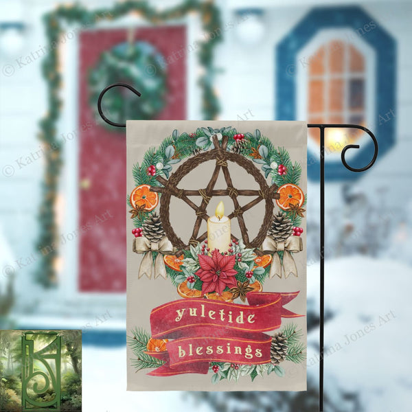 Yuletide Blessings Christmas Garden Flag