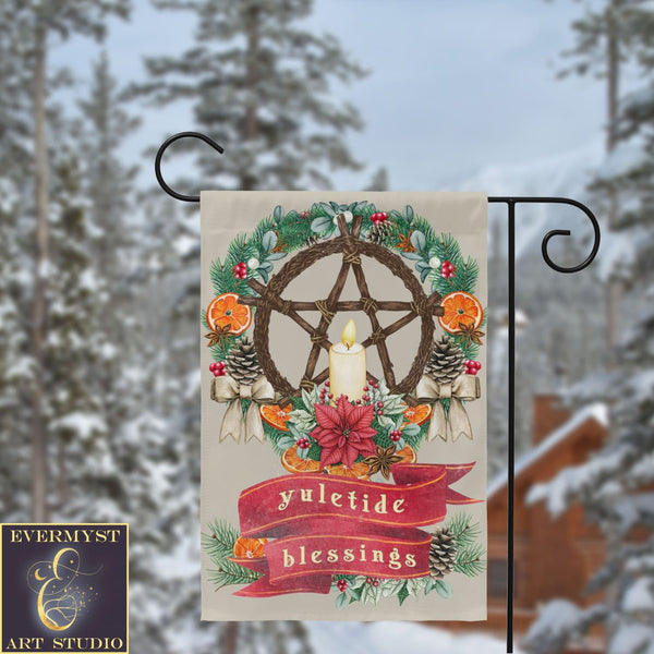 Yuletide Blessings Christmas Garden Flag