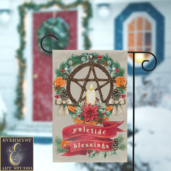 Yuletide Blessings Christmas Garden Flag