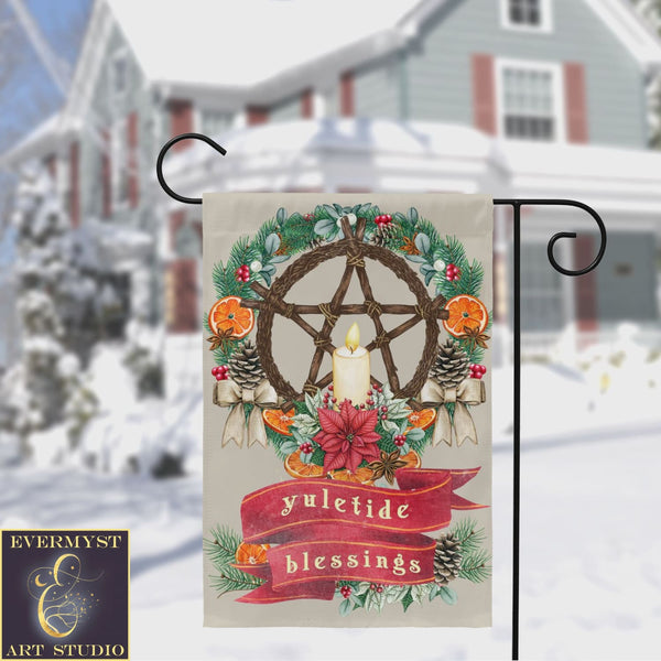 Yuletide Blessings Christmas Garden Flag