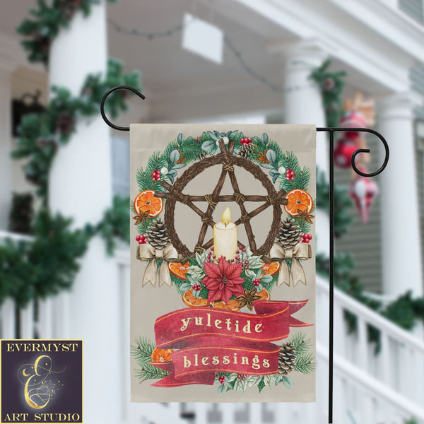 Yuletide Blessings Christmas Garden Flag