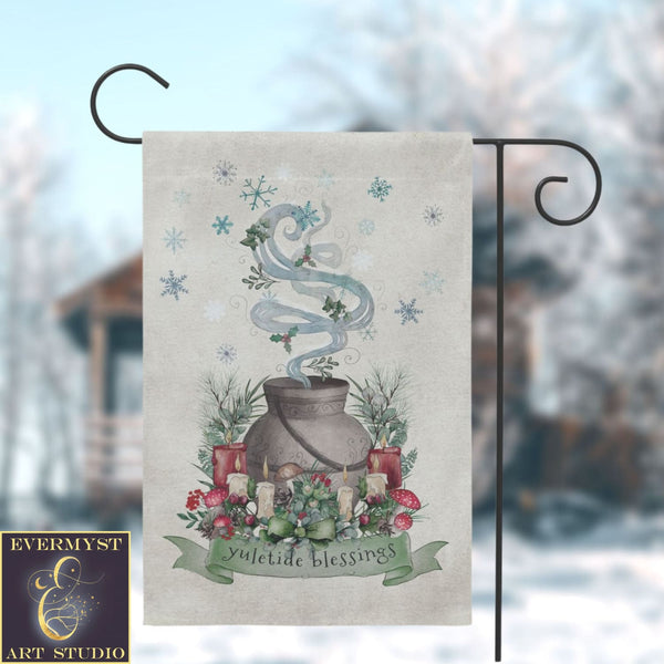 Yuletide Garden Flag - Magical Winter Decor