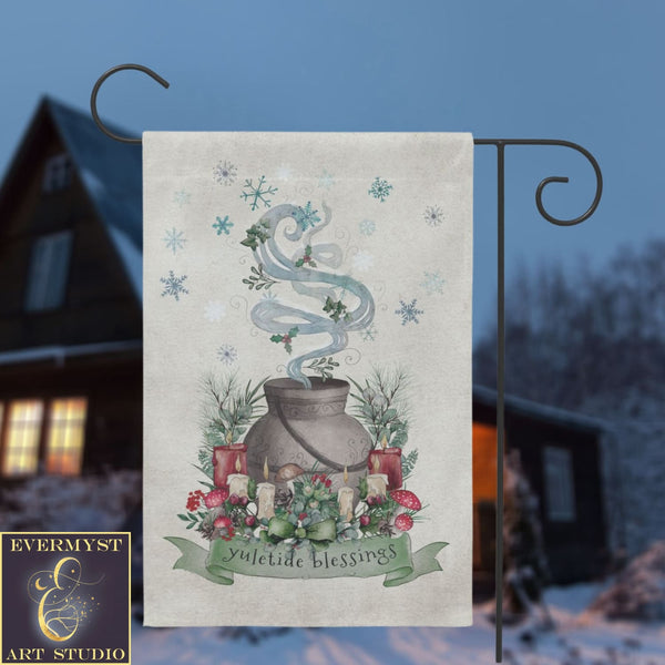 Yuletide Garden Flag - Magical Winter Decor