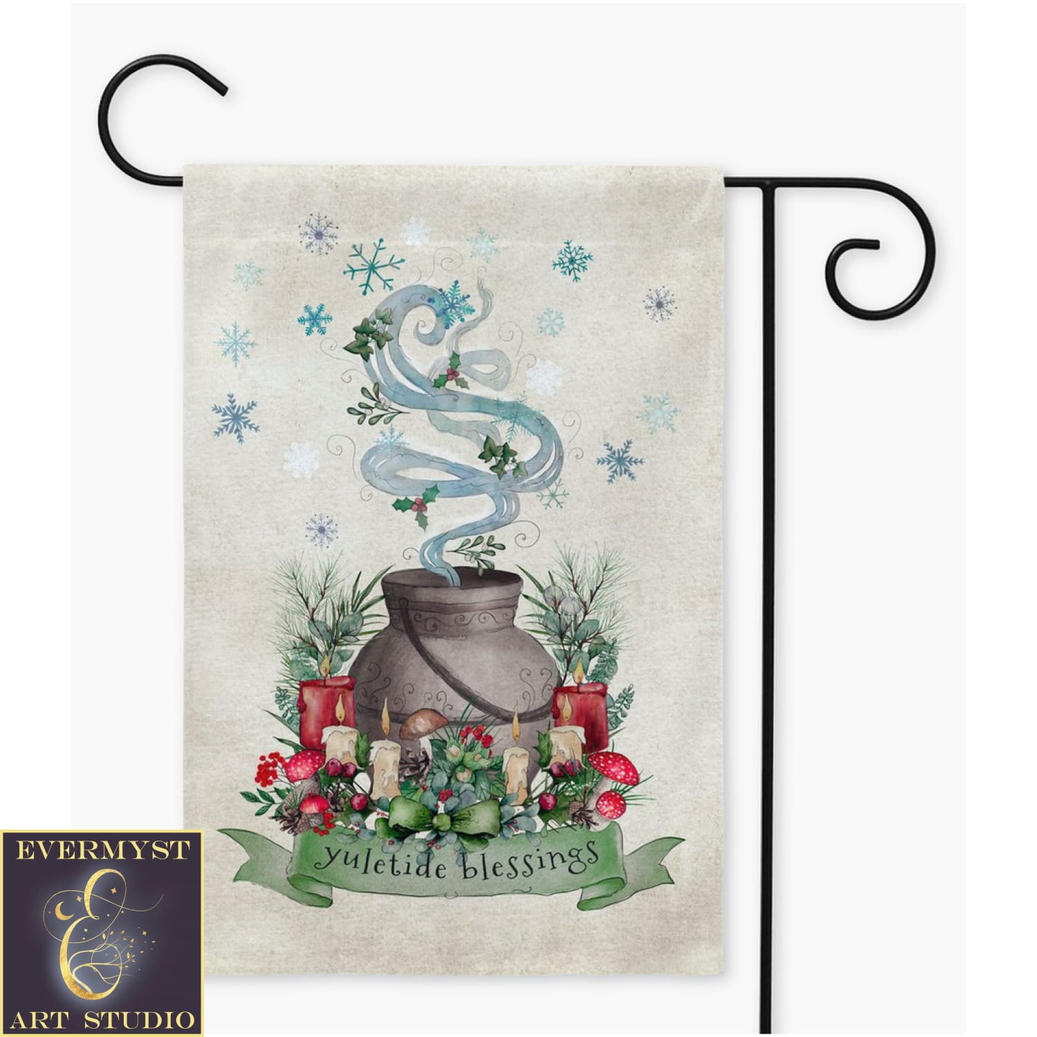 Yuletide Garden Flag - Magical Winter Decor Single / 12X18 Inch